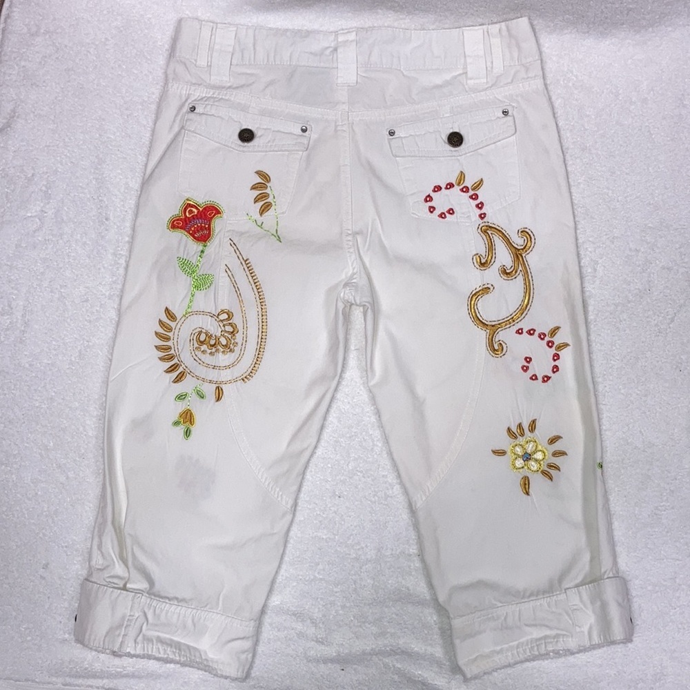 Vintage Mary-Kate and Ashley white embroidered white capris size 16 - Picture 6 of 8